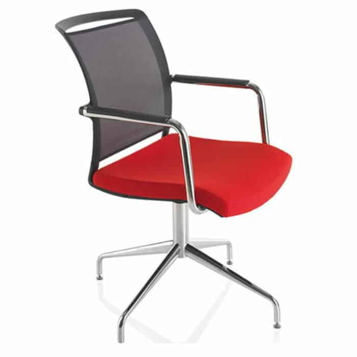 Eternity Mesh Back Chair with upholstered seat, mesh back and a chrome 4 star swivel base ETFS