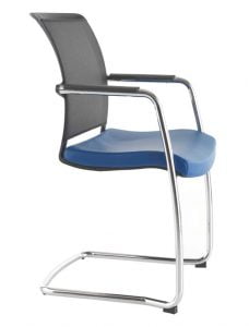 Eternity Mesh Back Chair with arms, upholstered seat, mesh back and chrome cantilever frame ETCA
