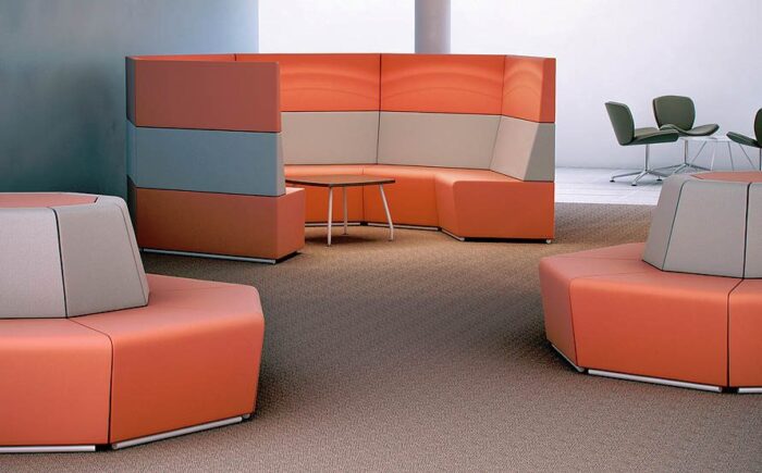 Fifteen Radial Soft Seating high back configuration in orange