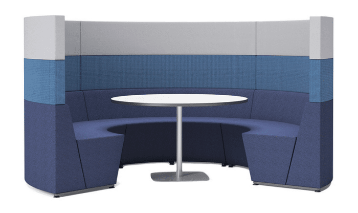 Flock Modular Seating circular configuration shown with table