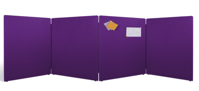 Gemini Privacy Screen quad of panels in purple fabric