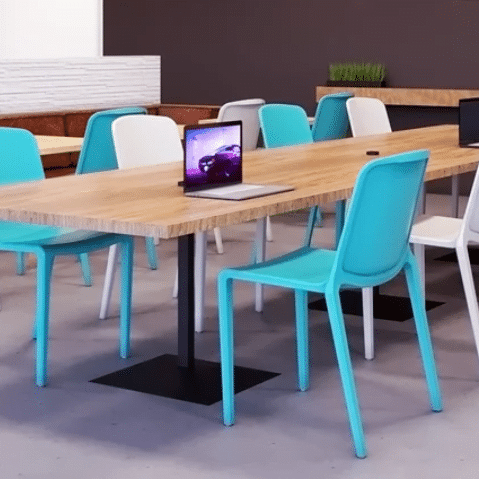 Hatton Stacking Chairs shown at meeting tables