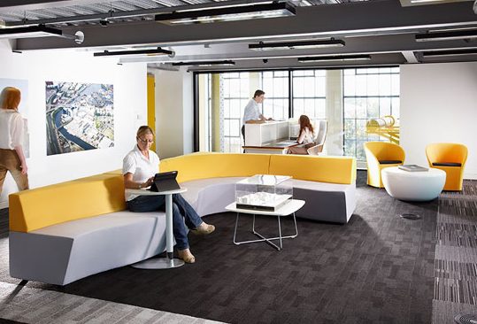 Horizon Soft Seating Modules shown in a breakout area