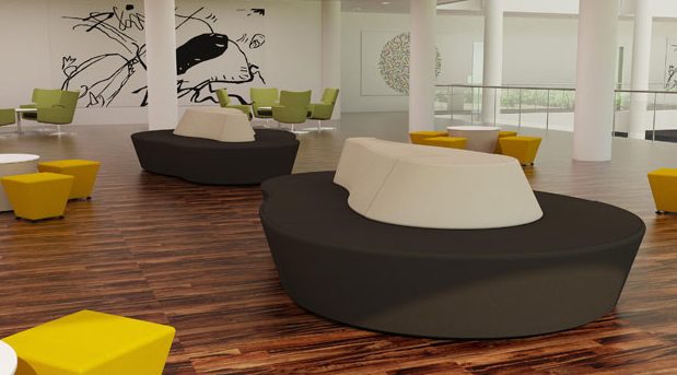 Horizon Soft Seating Modules in grey fabric