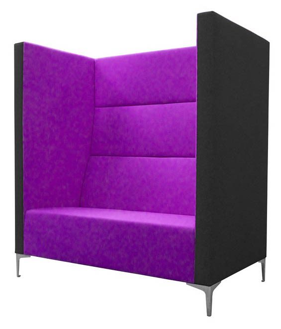 Huddle High Back Soft Seating in pink and black fabric