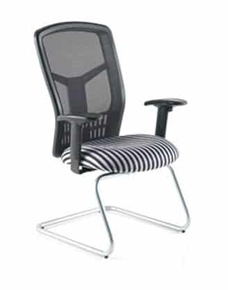 Hybrid Mesh Visitor Chair with arms and a cantilever frame HBCABCA