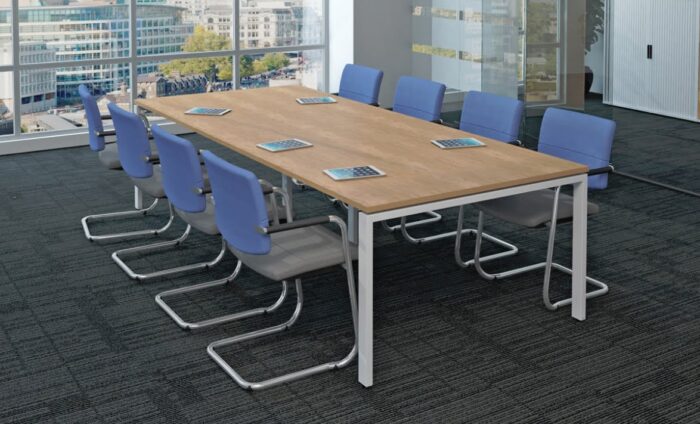 iBench Desk 8 person meeting table with goal post legs