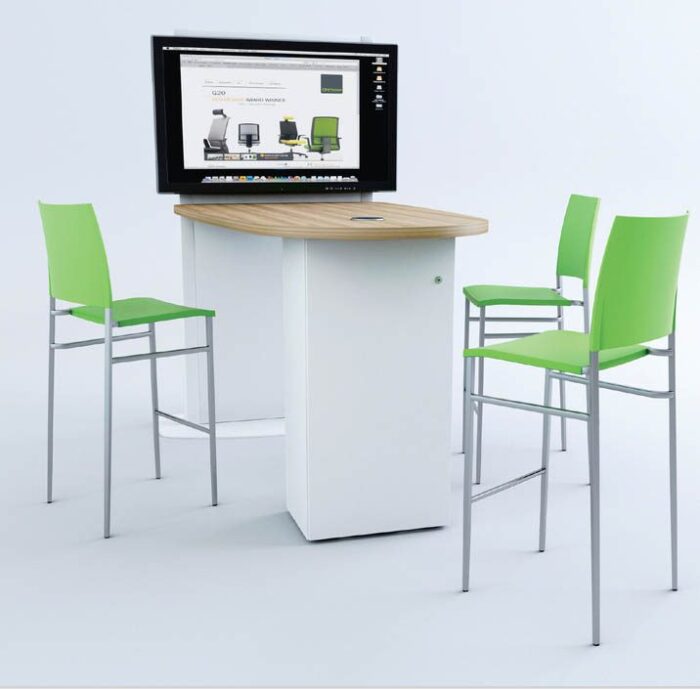 iMedia Table with four poseur height chairs
