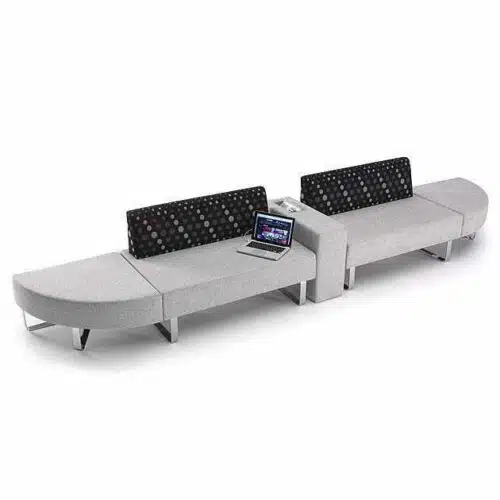 Intro Soft Seating Showing Two Benches With 90 Degree Ends And A Central Arm