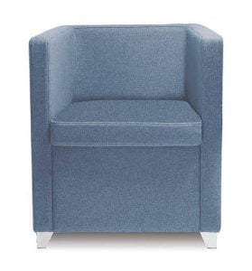 Jack Breakout Seating showing a tub chair in grey fabric