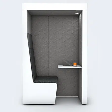 Luna Individual Booths single unit with flat top canopy, table and seat