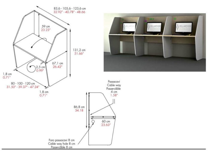 Mac-Call Desks dimensions for single sided desk units