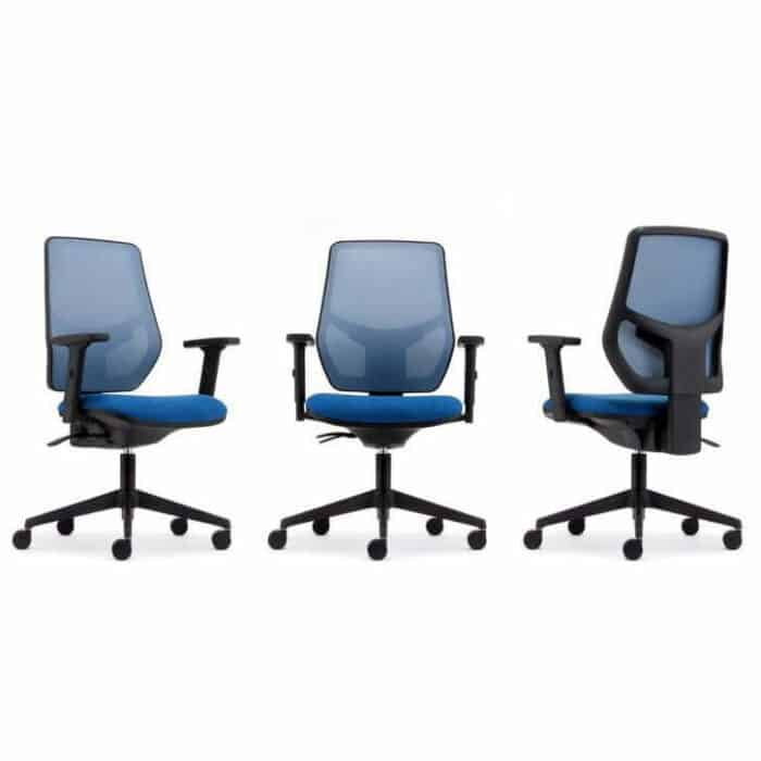 Meteor Mesh Task Chair showing front, side and rear views