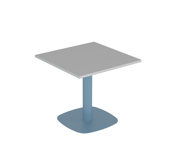 Mono Table with square grey top and blue base