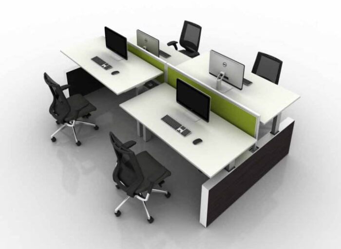 Move Height Adjustable Desks 4 person configuration
