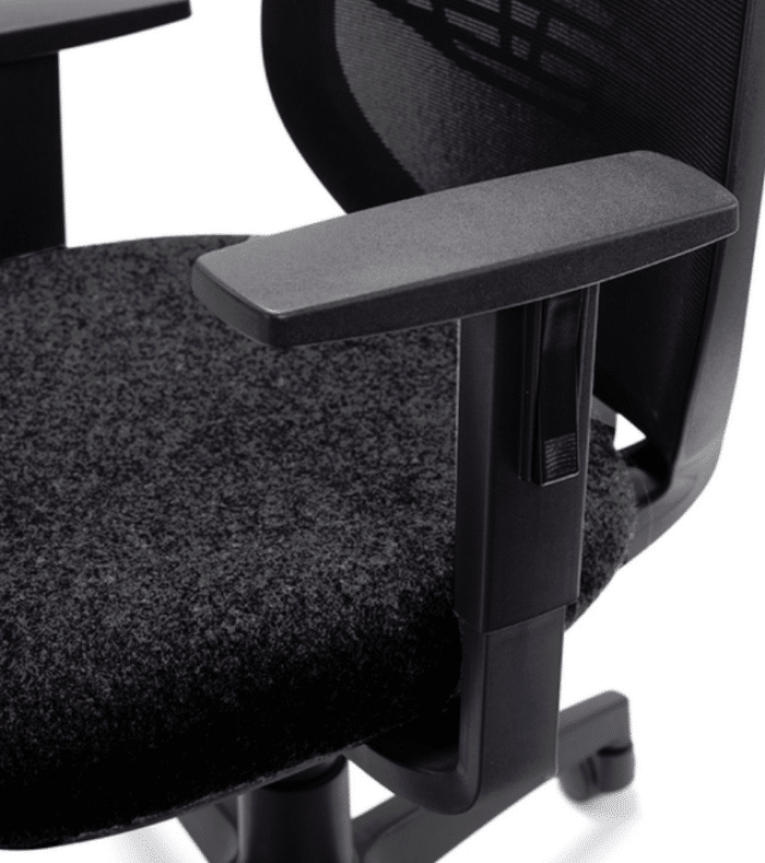 Muzia Meshback Task Chair close up view of arm rests