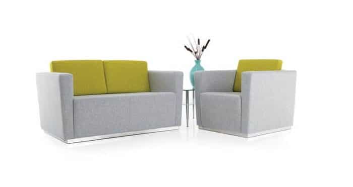 Nero Seating showing a chair and sofa with two-tone upholstery