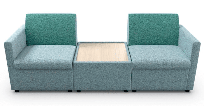 Nexus Modular Soft Seating two single arm chair and central table