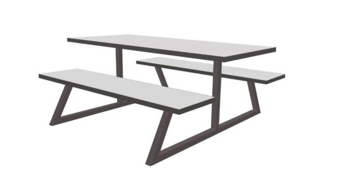 Nova Table And Bench with black frame