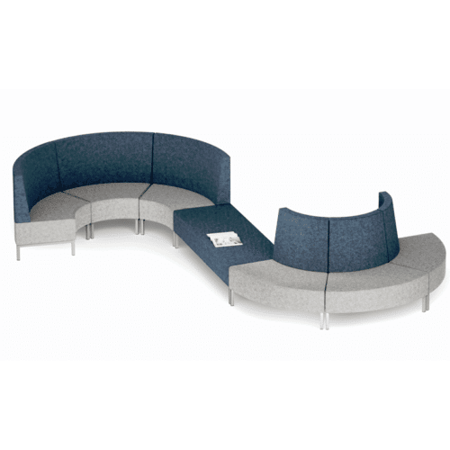 Open Modular Soft Seating S shape configuration with backrests
