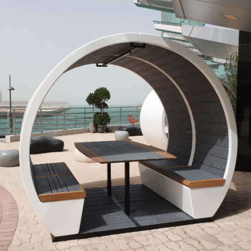 Outdoor Meeting Pod With Open Ends