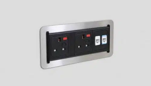 Pleyt Power Module panel mounted unit with two UK power and two data sockets