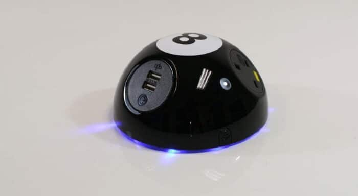 Pluto Power Module black gloss module with grey sockets and LED base ring