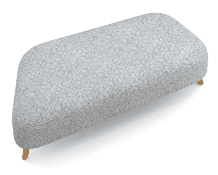 Polka Modular Soft Seating With Wooden Legs And Grey Upholstery