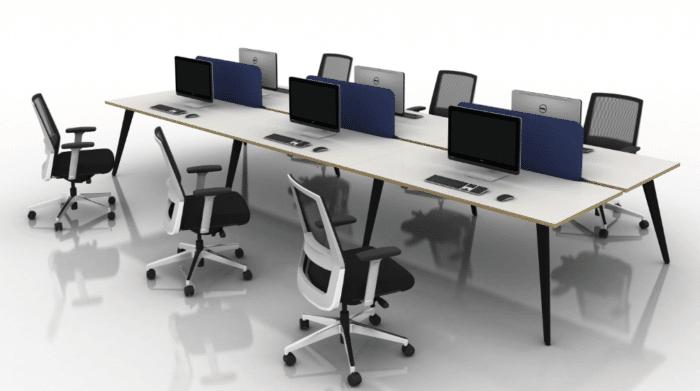 Pyramid Steel Bench Desk For Six People