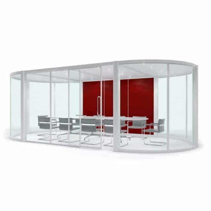 Quiet Space Office Pods rounded rectangular acoustic meeting pod
