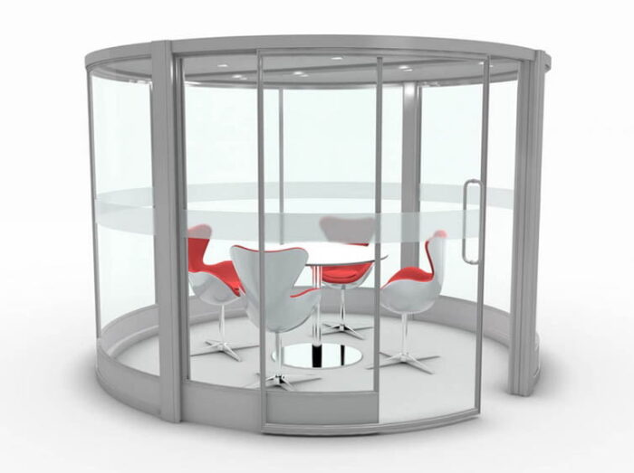 Quiet Space Office Pods circular acoustic meeting pod