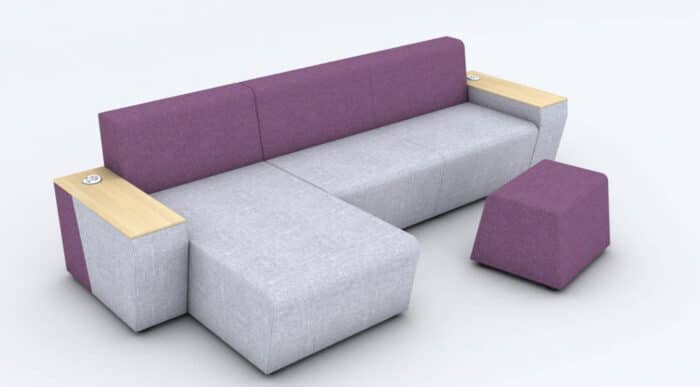 Roost & Perch Soft Seating in purple and lilac upholstery