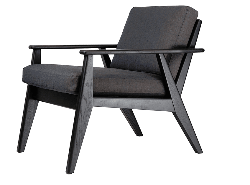 Scandi Lounge Chair shown with a black oak frame