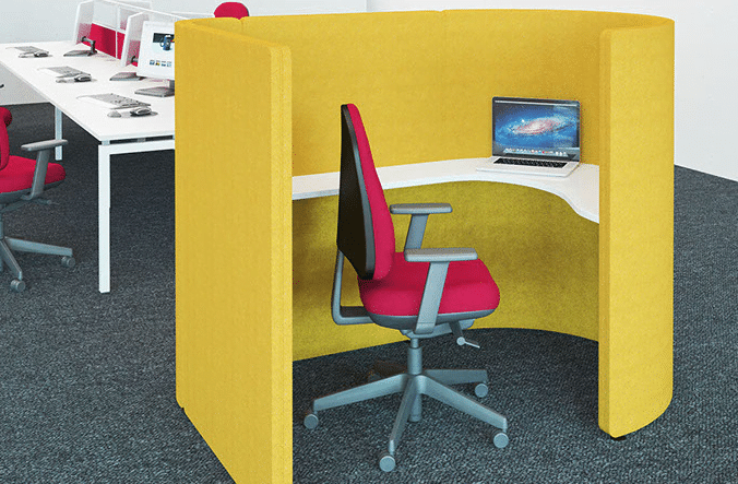 Solar Booths And Screens single user curved single user booth in an office