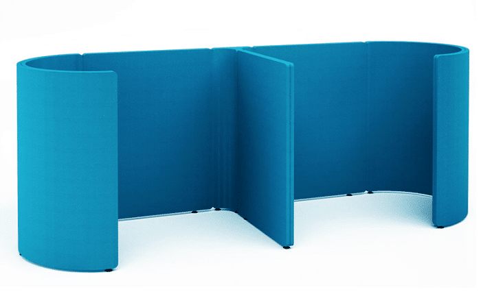 Solar Booths And Screens side by side 2 user booths with curved end screens
