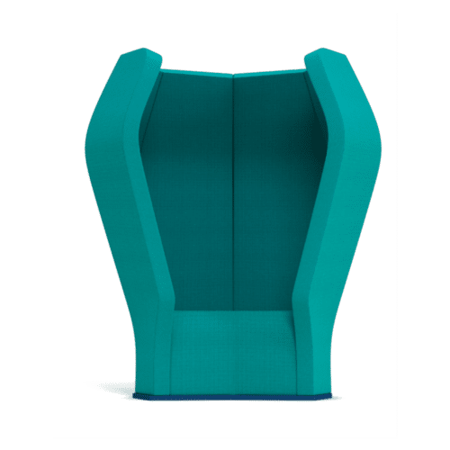 Sound Station Chair upholstered in turquoise fabric