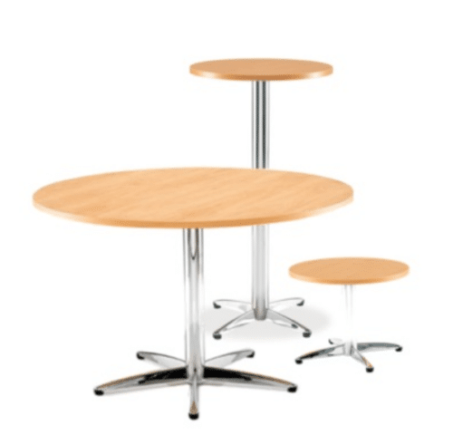 Star Round Table Shown As Coffee Table, Meeting Table And Poseur Table