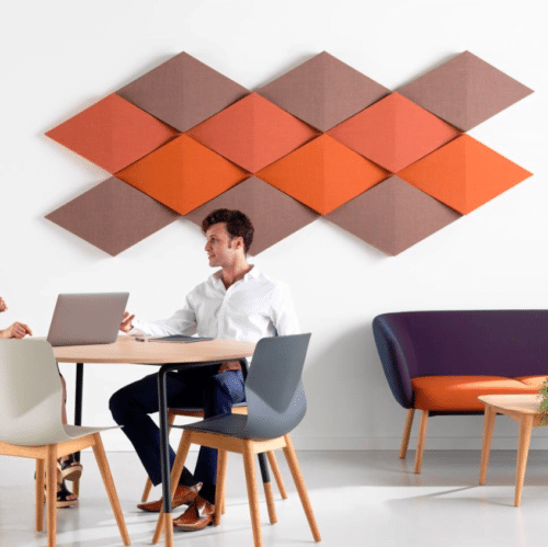 Tessellate Acoustic Panels | Diamond shape panels shown on a wall in an office