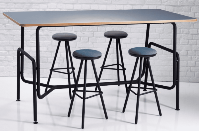 Tubes Breakout Furniture showing high stools around a table