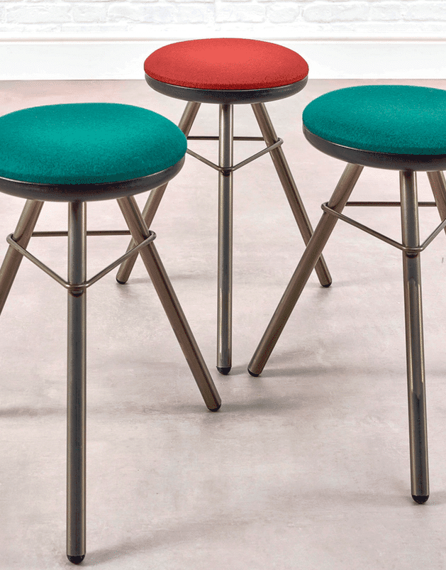 Tubes Dining Workbench stools in three colours