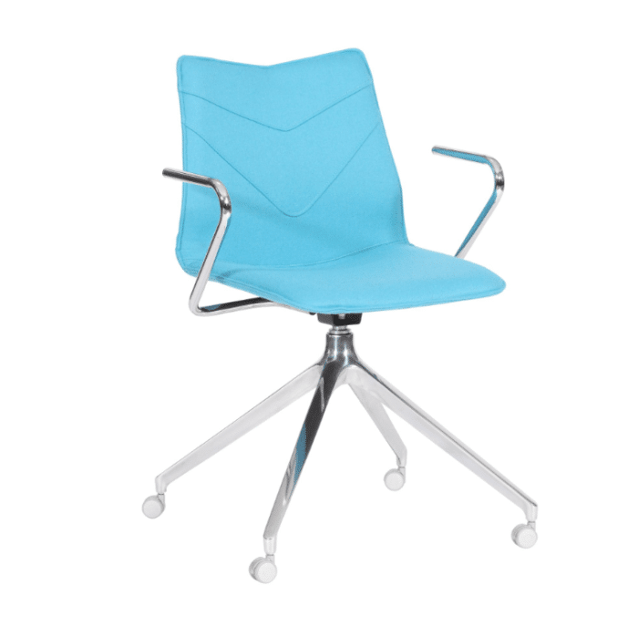 TuVee Meeting Chair with arms on castor base