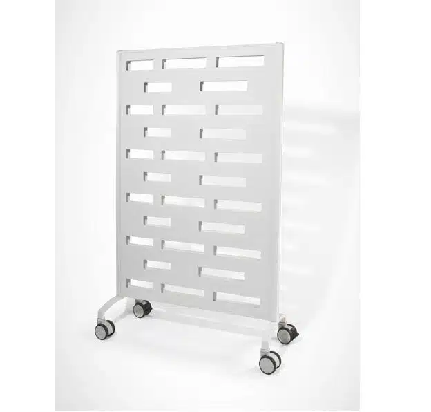 View Mobile Screen with white perforated steel finish