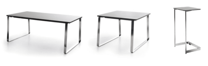 Voo Voo 9XX High Back Soft Seating pair of tables with white tops and silver frame vv TS5