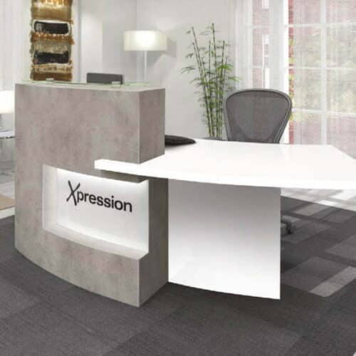 Xpression Reception Desks With Illuminated Feature Panel