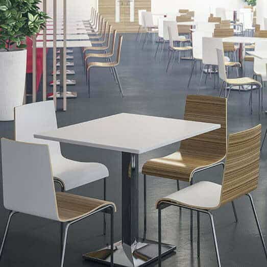 Zero Two-Tone Breakout Chairs shown around a dining table